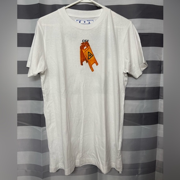 Off-White White Tee with Graphic Detail - Picture 1 of 6